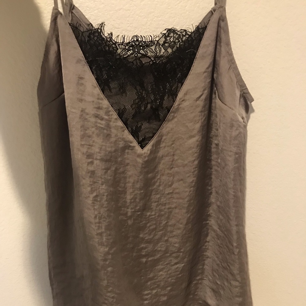 Cute grey silky tank